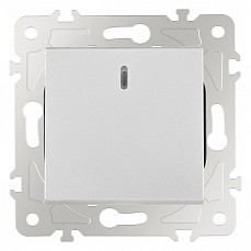 Выключатель проходной одноклавишный с подсветкой без рамки arte milano 203 203.33-1.silver